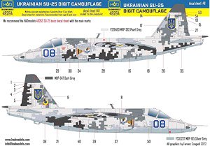 Su-25 フロッグフット 「ウクライナ デジタル迷彩 1」 デカール (ズべズダ用) (デカール)