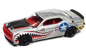 2019 ダッジ チャレンジャー ヘルキャット シャークティース カスタム/シルバー (ミニカー)