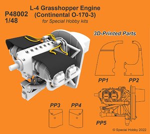 L-4 Grasshopper Engine (Continental O-170-3) (for Special Hobby) (Plastic model)