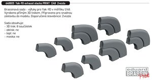 Yak-9D Exhaust Stacks (for Zvezda) (Plastic model)