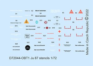 Ju87 Stencils (for Academy/Airfix/Italeri/Revell) (Decal)