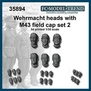 Wehrmacht Heads with M-43 Cap Set 2 (Plastic model)