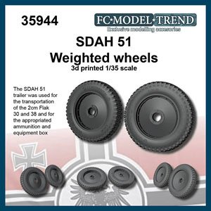 Sd.Ah 51 Trailer, Flak 30/38, Weighted Wheels (Plastic model)
