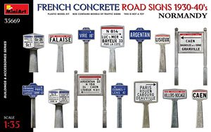 French Concrete Road Signs 1930-40`S. Normandy (Plastic model)