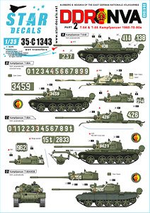 DDR-NVA # 2. East Germany. T-54 & T-55 Kampfpanzer 1960-70-80s. Generic large Numbers, and National Insignia. (Decal)