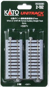 (HO) Unitrack 97mm (3 13/16``) #6 Turnout Auxiliary Straight Track < S97 > (4 Pieces) (Model Train)