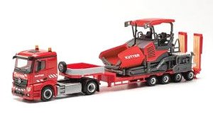 (HO) Mercedes-Benz Actros Classic Space Low Floor Semi Trailer w/1900-3i Asphalt Finisher `Kutter` [MB Actros CS] (Model Train)