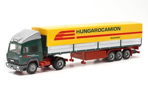 (HO) イベコ ターボスター キャンバスセミトレーラー 2axle/3axle `Hungarocamion` (鉄道模型)