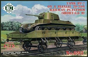 WW.II ソ連2軸6.6m/20t 平貨車 w/BT-7戦車 (プラモデル)