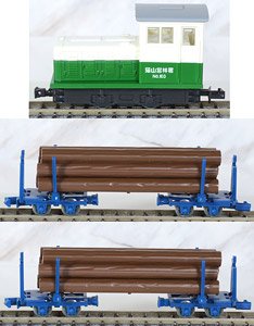 鉄道コレクション ナローゲージ80 猫山森林鉄道 L型ディーゼル機関車(ツートンカラー)・運材車 3両セットA (3両セット) (鉄道模型)