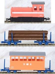 鉄道コレクション ナローゲージ80 猫山森林鉄道 L型ディーゼル機関車(赤色・白帯)＋客車＋運材車 3両セットB (3両セット) (鉄道模型)