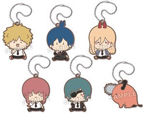 Chubby Chubby Chainsaw Man Rubber Key Ring (Set of 6) (Anime Toy)