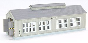 (Z) Automatic Opening And Closing Door Engine House (Gray Wall) (Pre-colored Completed) (Model Train)