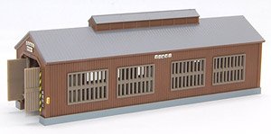 (Z) Automatic Opening And Closeing Door Engine House (Dark Brown Wall) (Pre-colored Completed) (Model Train)