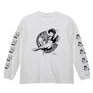 Urusei Yatsura Anime Ver. Urusei Yatsura Lum Big Silhouette Long Sleeve T-Shirt White L (Anime Toy)