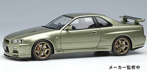 Nissan Skyline GT-R (BNR34) V-spec II Nur 2002 (TE37 Wheel) Millennium Jade (Diecast Car)