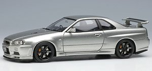 Nissan Skyline GT-R (BNR34) V-spec II Nur 2002 (TE37 Wheel) Sparkling Silver (Diecast Car)
