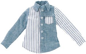 PNS Azocan Switching Check Shirt (Denim x Hickory) (Fashion Doll)