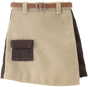 PNS Azocan Switching Miniskirt (Beige x Dark Brown) (Fashion Doll)