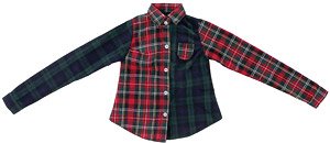 AZO2 Azocan Switching Check Shirt (Red x Green) (Fashion Doll)