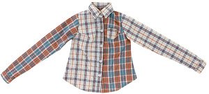 AZO2 Azocan Switching Check Shirt (Beige Mix) (Fashion Doll)