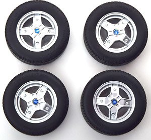 Fiat 500F Tire Set with Rims Abarth (Diecast Car)