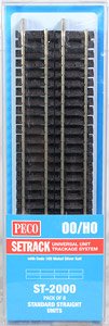 (OO/HO) ST-2000 Setrack Standard Straight Units (with Code 100 Nickel Silver Rail) (Pack of 8) (Model Train)