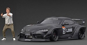 LB-Works Toyota Supra (A90) Matte Black With Mr. Kato (Diecast Car)