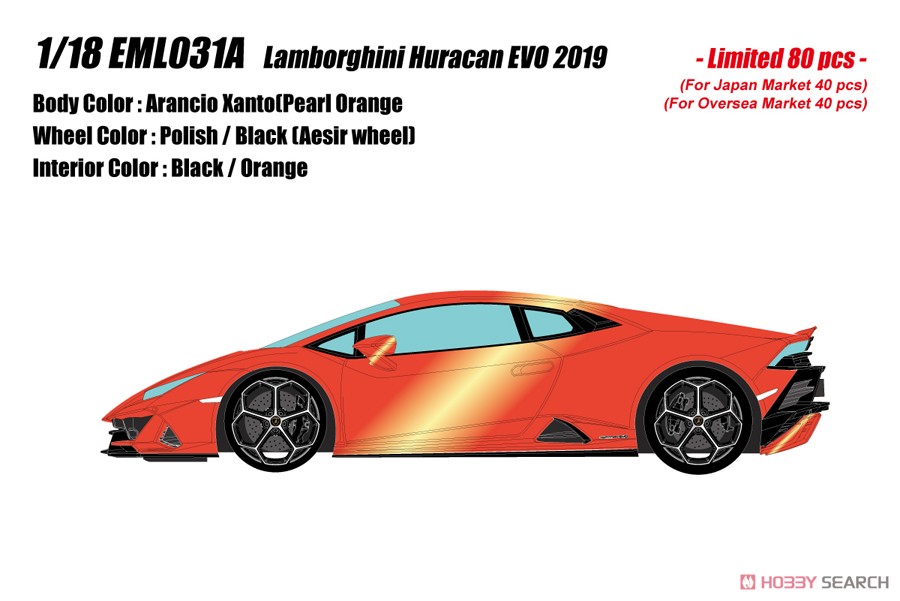 Lamborghini Huracan EVO 2019 (AESIR wheel) アランチオクサント (ミニカー) その他の画像1