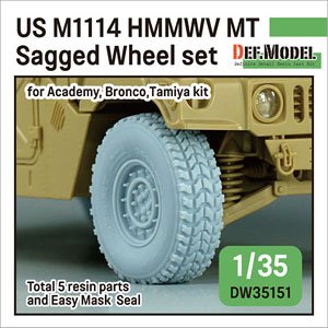 US M1114 HMMWV MT Sagged Wheel Set (for Academy/Bronco/Tamiya) (Plastic model)