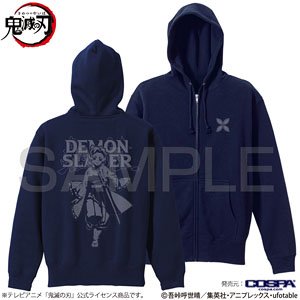 アニメ「鬼滅の刃」 胡蝶しのぶ ジップパーカー NAVY XL (キャラクターグッズ)