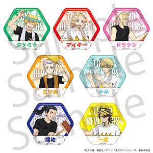 TV Animation [Tokyo Revengers] Trading Hexagon Can Badge in Public Bath Ver. (Set of 7) (Anime Toy)