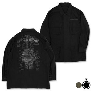Made in Abyss: The Golden City of the Scorching Sun Abyss Map Fatigue Jacket Black M (Anime Toy)