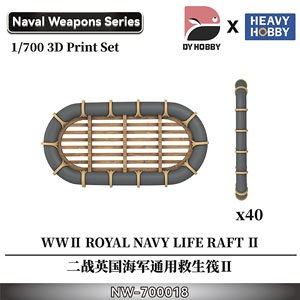 WWII Royal Navy Life Raft II (Set of 40) (Plastic model)