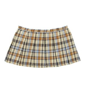 AZO2 Check Box Pleated Skirt (Beige Check) (Fashion Doll)