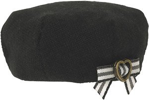 Picco P Heart Ribbon Beret (Black) (Fashion Doll)