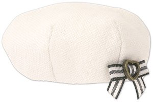 Picco P Heart Ribbon Beret (White) (Fashion Doll)