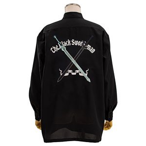 Sword Art Online Black Swordsman Embroidery Shirt Black M (Anime Toy)
