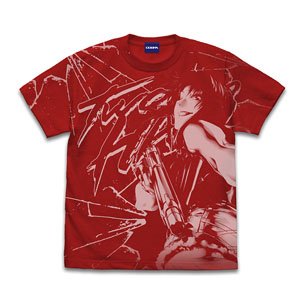 ブラック・ラグーン レヴィ オールプリントTシャツ RED L (キャラクターグッズ)