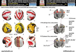 F-14A Helmet and Dress Sewing Markings Extended Version Decal Sheet (Decal)