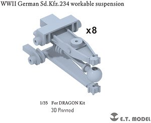 WWII German Sd.Kfz.234 workable suspension (Plastic model)