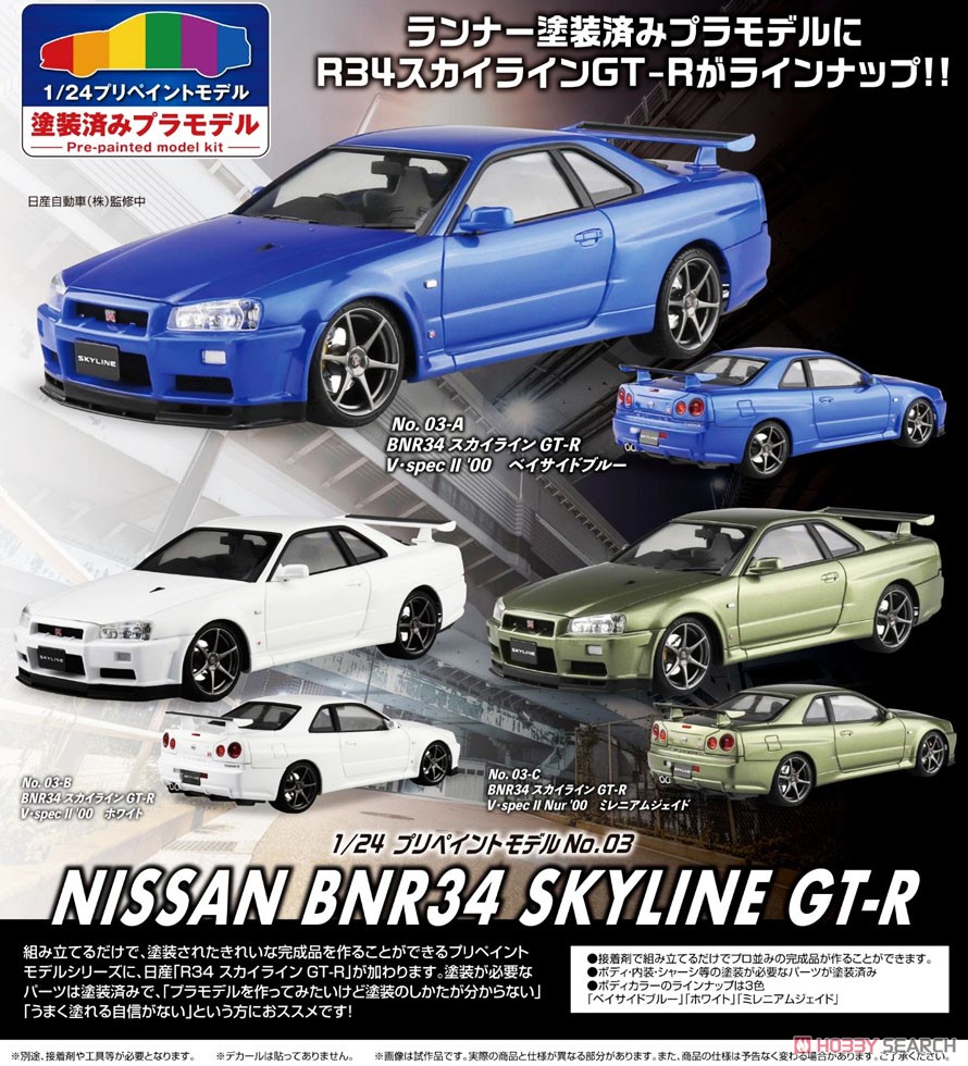 Nissn BNR34 Skyline GT-R V-spec II Nur `02 Millennium Jade (Model Car) その他の画像1