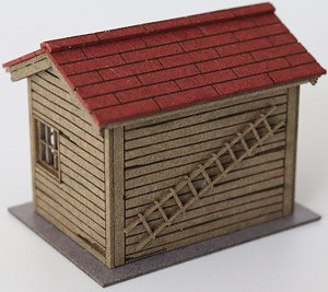(N) Boarded Hut A (with Ladder) [1:150, Colored Paper] (Unassembled Kit) (Model Train)