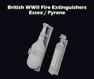 WW.II イギリス軍消火器 (エセックス式、パイリーン式 x 各2個入) (プラモデル)