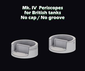 イギリス戦車用MK.IV潜望鏡 (フタ無、側面溝有・無2種 x 各4個入り) (プラモデル)