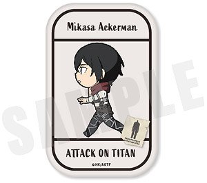 Attack on Titan Chara March Square Can Badge 02. Mikasa Ackerman (Anime Toy)