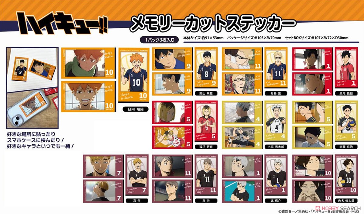 Memory Cut Sticker Haikyu!! (Set of 11) (Anime Toy) Other picture1