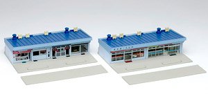 DioTown Small Strip Mall, Blue (Model Train)