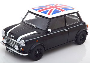 Mini Cooper 1990 Black / White / Union Jack LHD (Diecast Car)