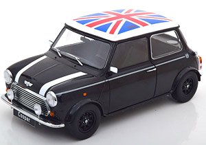 Mini Cooper 1990 black / white / Union Jack 左ハンドル (ミニカー)